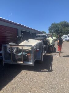 Yurt loaded in trailer.