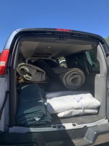 Yurt components loaded into SUB